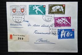 1950 Brief Pro Patria 100 Jahre Eidg. Post; Sportbilder