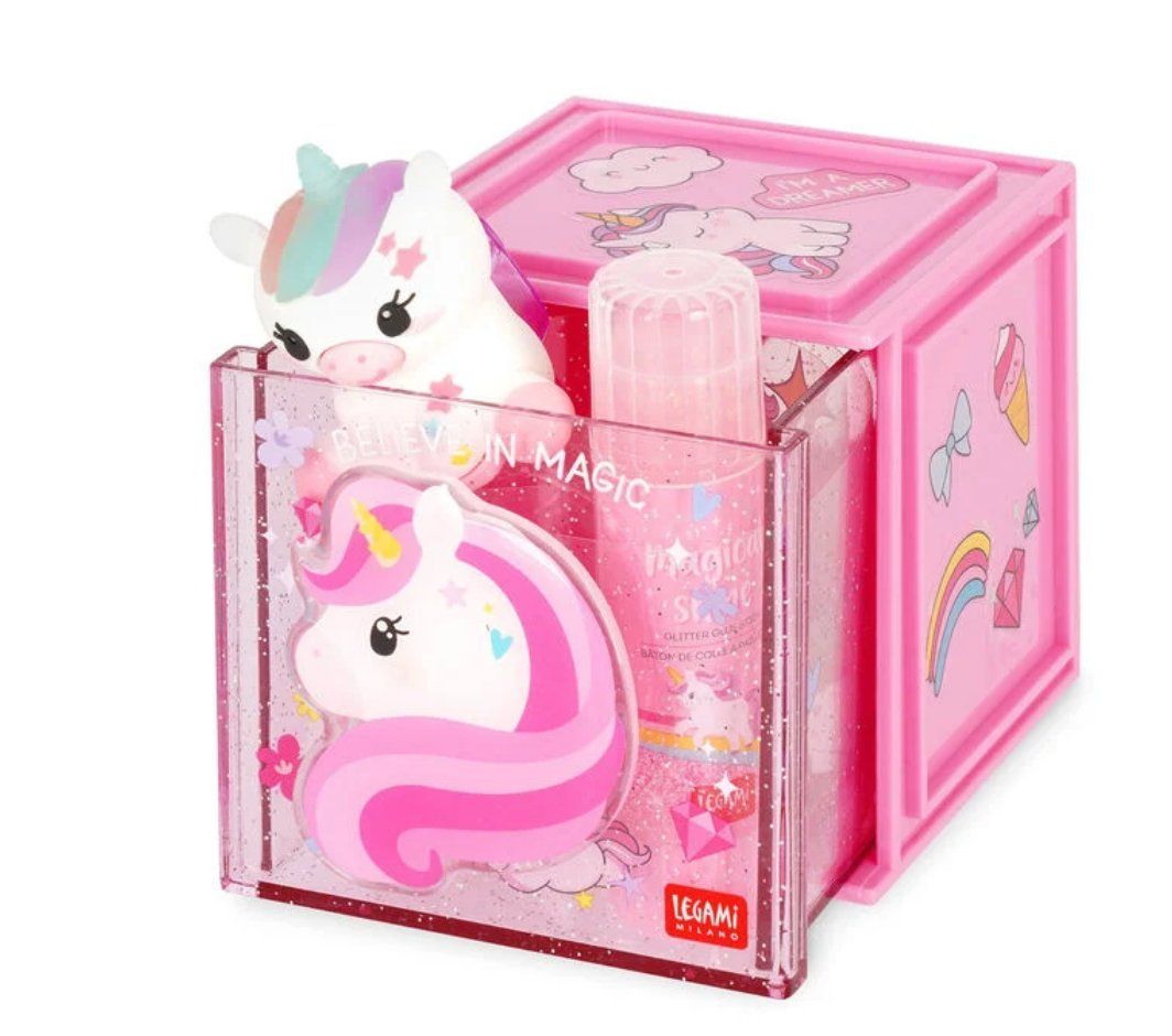 Legami Penna & Evidenziatori: NEW LEGAMI - BOÎTE EMPILABLE DE BUREAU - UNICORN – Nuovo e nell'imballaggio originale da Châtelaine venduto da suisseshopping 2