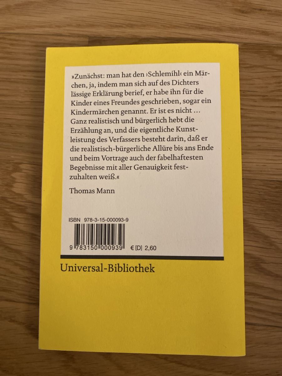 Libri: Adelbert von Chamisso - Peter Schlemihls wundersame Geschich – Nuovo (secondo la descrizione) da Schmerikon venduto da tam_k9vb 1