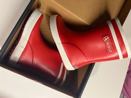 Bottes Pluie "Aigle" caoutchouc rouge taille 22 - Neuves