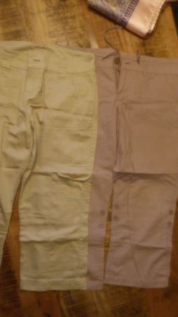 2 Leichte 3/4 Hosen Gr M Bund 38cm JEL TOP ZUSTAND