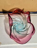 Vintage MURANO Art Glass Bowl - Pink & Blue Swirl Design
