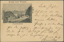 OW Pilatus Kulm•Alpnachstad - Postkarte - AK Vorläufer 1892
