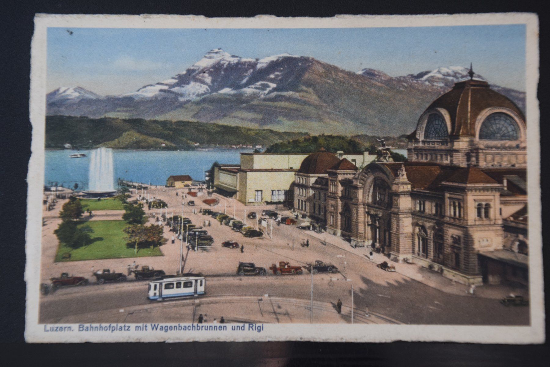 Cartoline postali: AK Luzern, Bahnhof, Tram – Usato da Luzern venduto da CH2018