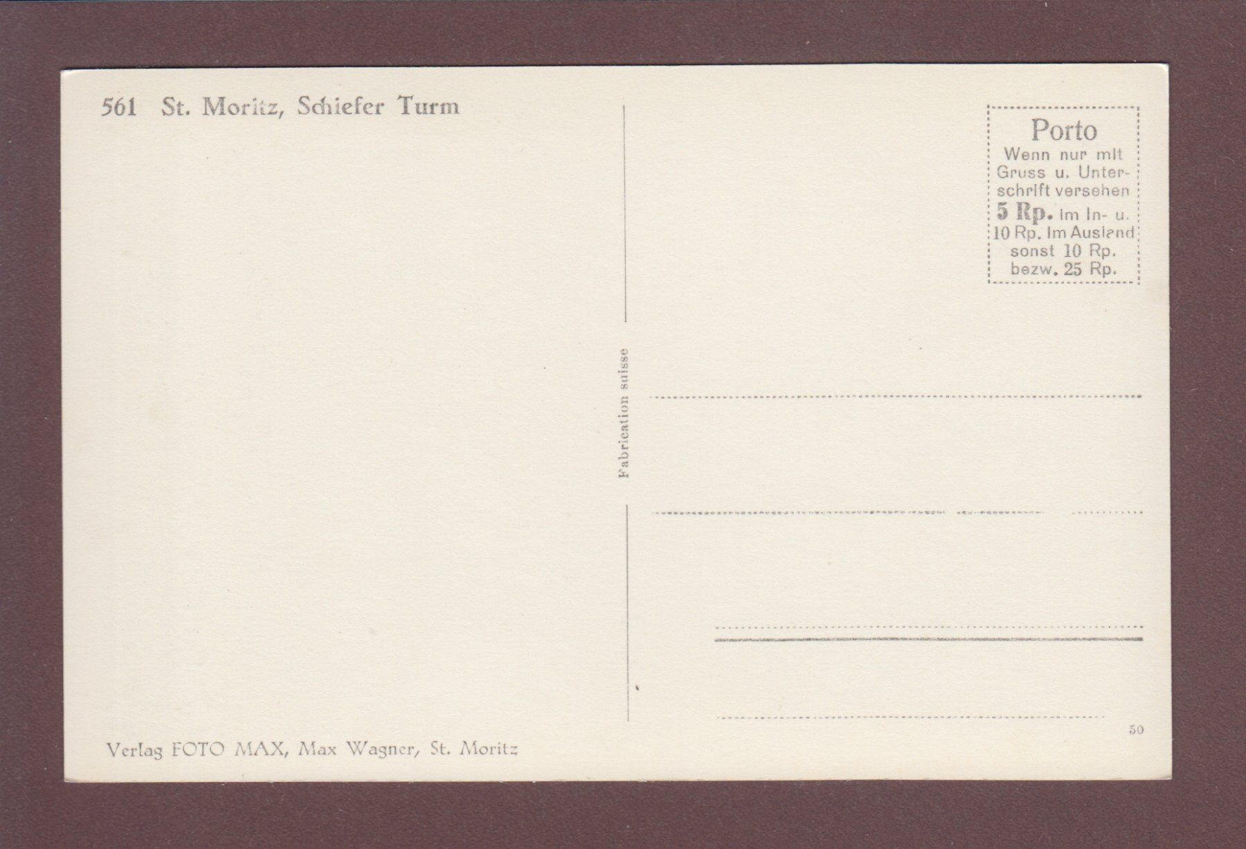 Cartoline postali: ST. MORITZ - Schiefer Turm – Usato da Pully venduto da nicecards 1