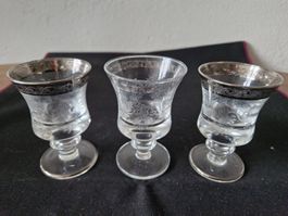 Murano Medici Dessertweingläser/Platinrand /Pantografie