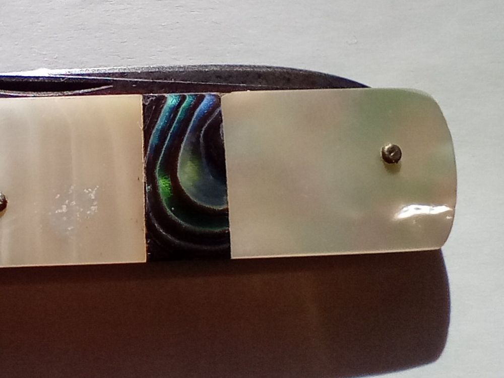 Coltelli tascabile: Vintage Sackmesser mit Perlmuttgriff Abalone-Einlagen Makel – Usato da Oberdorf BL venduto da Barocki888 5