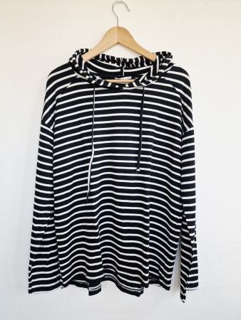 Damen Hoodie Pullover Janina Gr. L Schwarz Weiss - wie neu