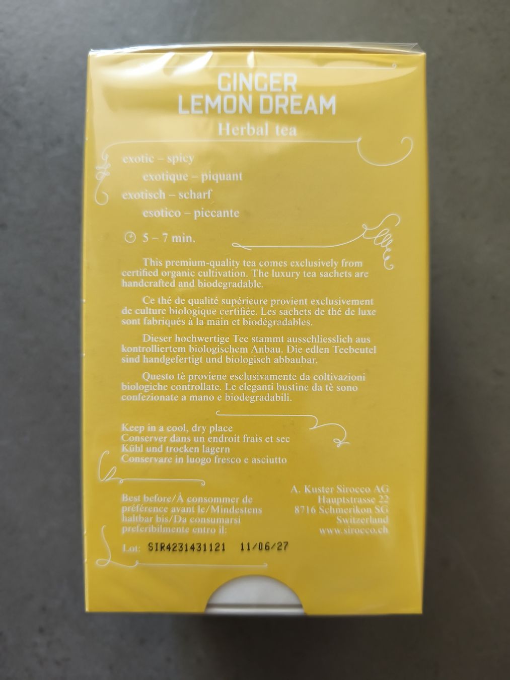 Aliments & Spécialités: Sirocco Ginger Lemon Dream Bio 20 Beutel – Neuf avec emballage d'origine à Näfels par ChocolateMuffin 1