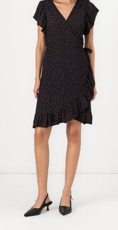 Kleid VILA schwarz mit Blumenmuster Grösse 38 neuwertig