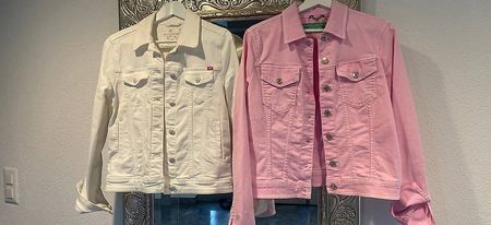 Jeansjacken weiss Gr. 36 und rosa Gr. M