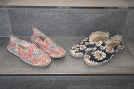 2 paar geblümte Espadrilles gr. 37/38‪