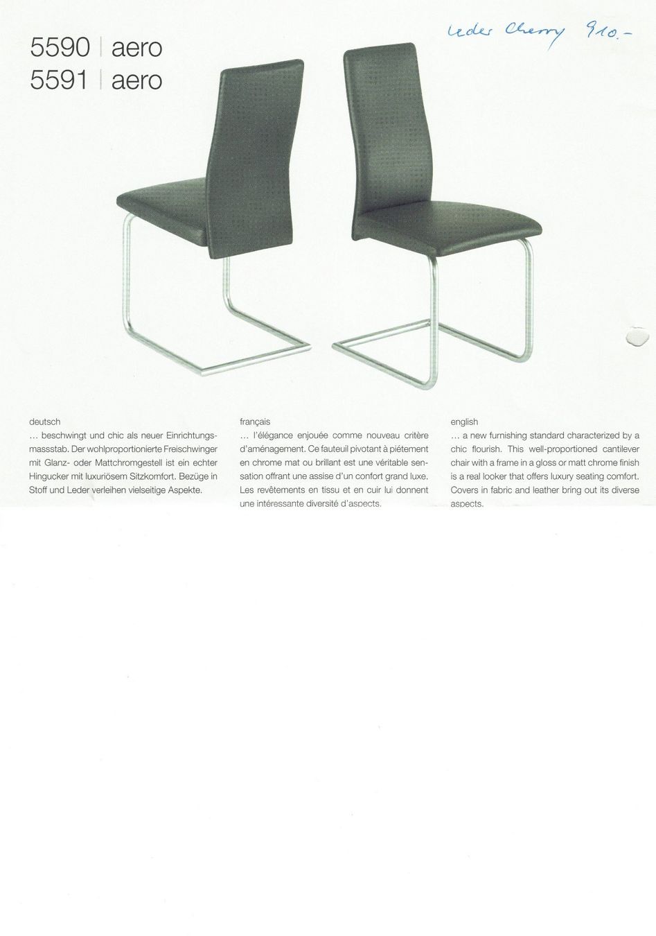 Chaises: 8 Freischwinger Lederstühle schwarz – D'occasion à Adlikon b.Regensdf par rut_q9zd 1