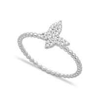 Ring Zirkonia Schmetterling 925 Silber fein Kugeln 57