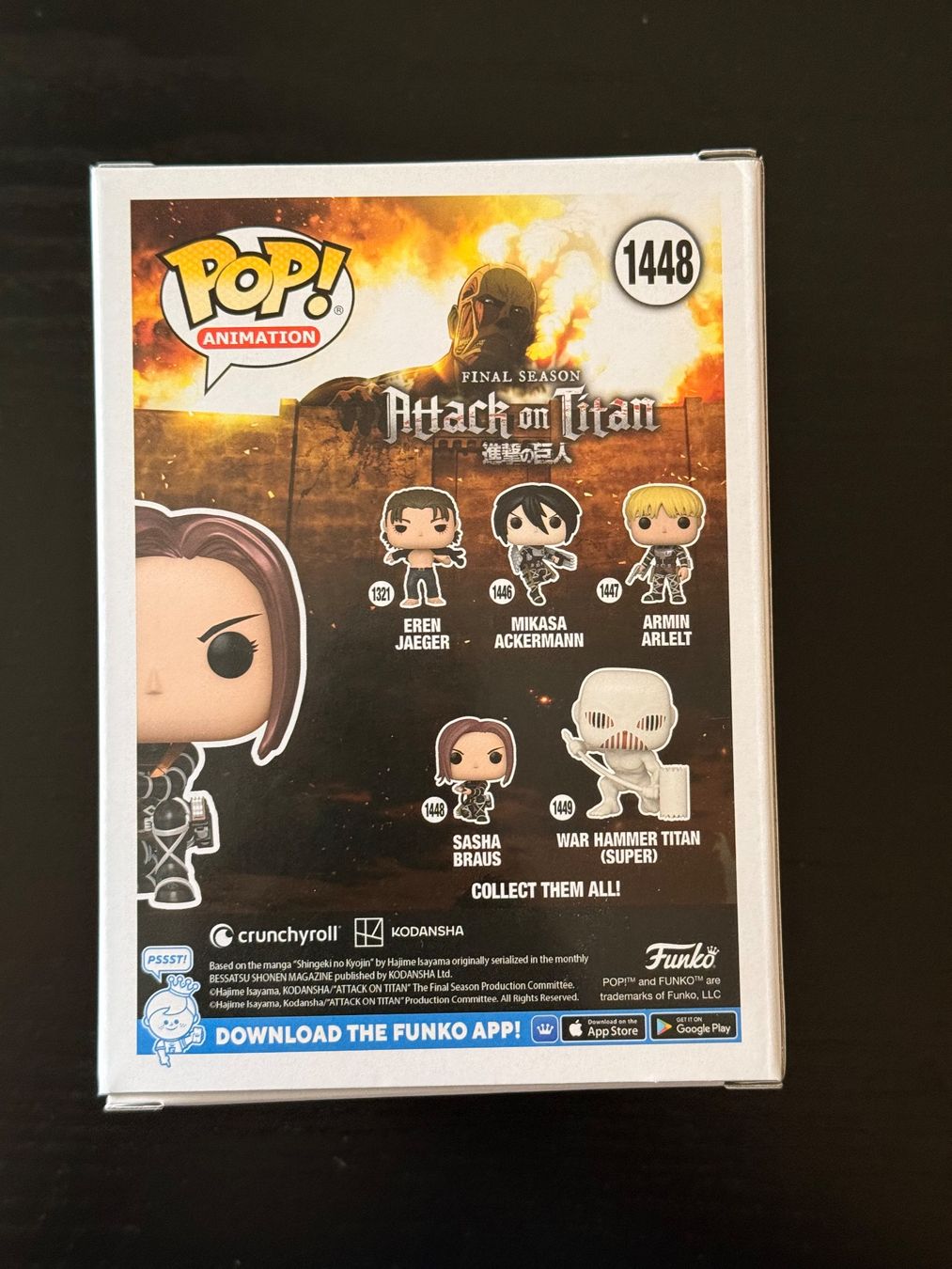 Funko Figuren: Funko Pop Animation Attack on Titan - Sasha Braus #1448 – Neu (gemäss Beschreibung) aus Dornach von profi-shopper 2