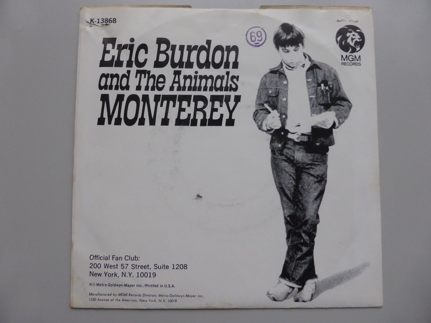 Schallplatten: VINYL SINGLE   ERIC BURDON and THE ANIMALS – Gebraucht aus Küssnacht am Rigi von