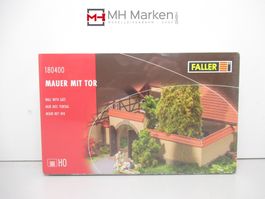 Faller 180400 Mauer mit Tor Dekoration für Anlagenbau H0