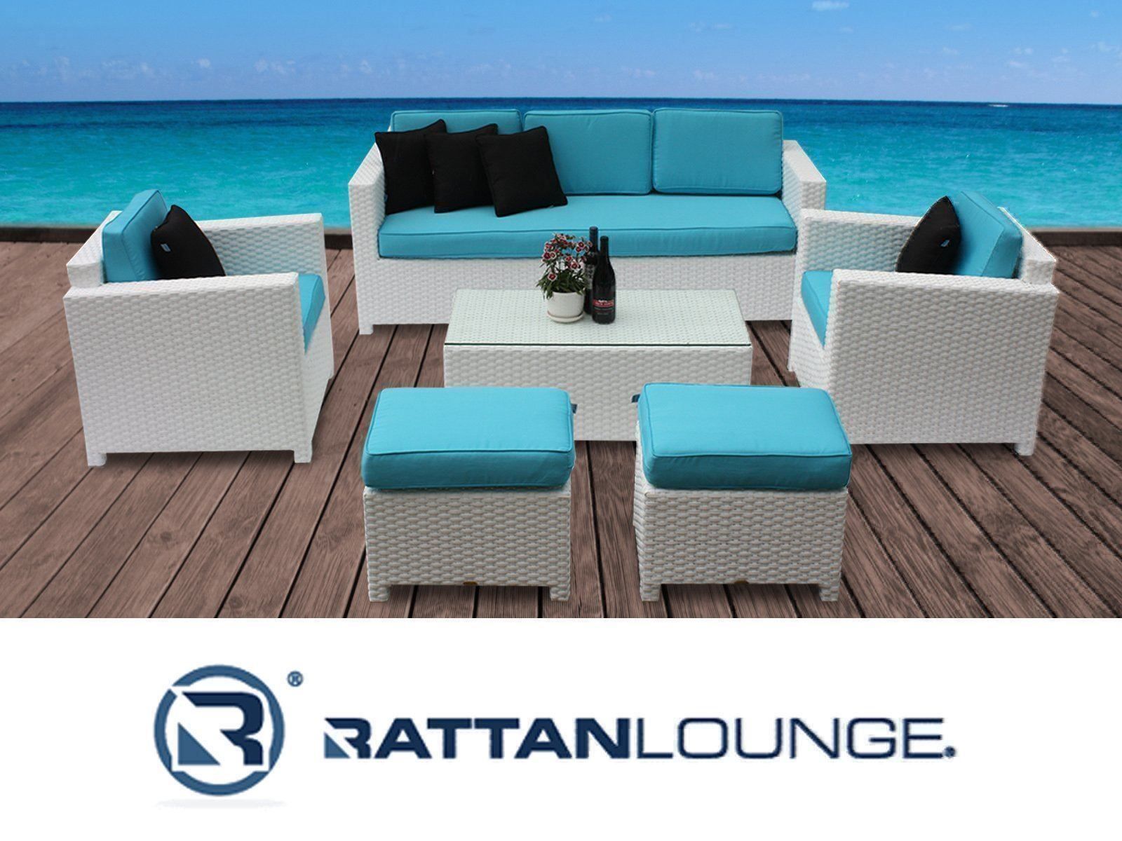 Divani: Loungeset weiss - Gartenmöbel aus Rattan – Nuovo e nell'imballaggio originale da Bern venduto da rattan-lounge 1