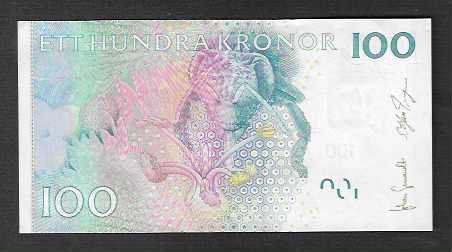 Banconote: Swedwn  100  Kronor   Bankfrisch – Nuovo (secondo la descrizione) da Gordola venduto da coinsandnotes 1
