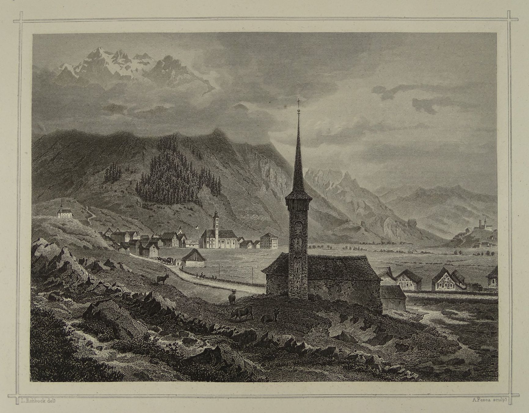 Stiche: ANDERMATT, STAHLSTICH NACH ROHBOCK 1870 – Gebraucht aus Grüningen von Kartensammler 1
