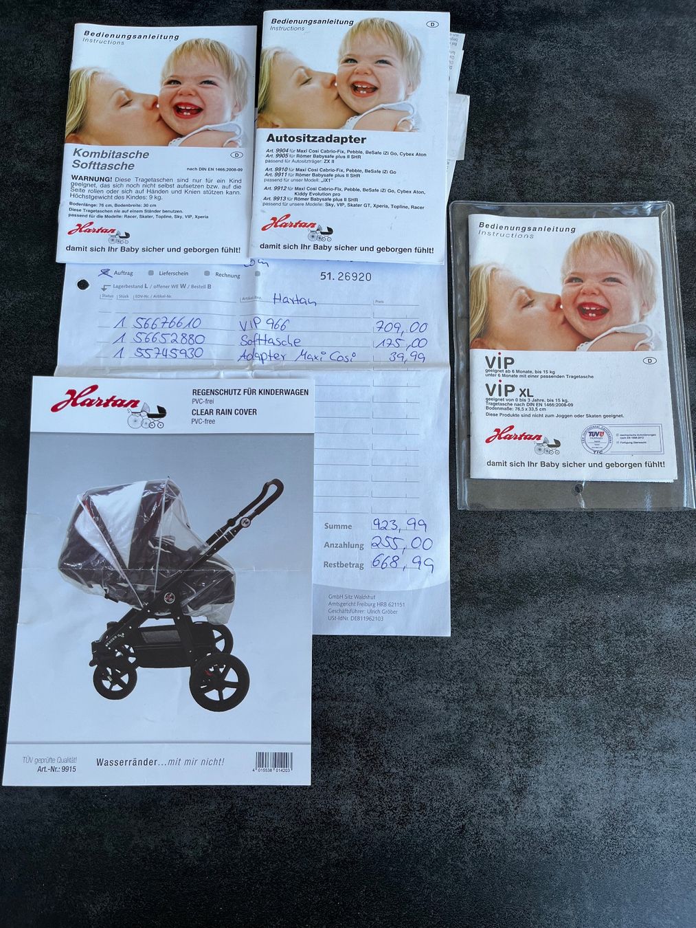Hartan Carrozzine: HARTAN VIP XL Kinderwagen+Babyschale – Usato da Killwangen venduto da La010 9