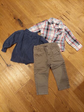 Winter Set: Hemd, Hose und Strickjacke, Gr.80-86