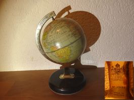 antiker Globus made in England aus Zinn und Metall 1930er