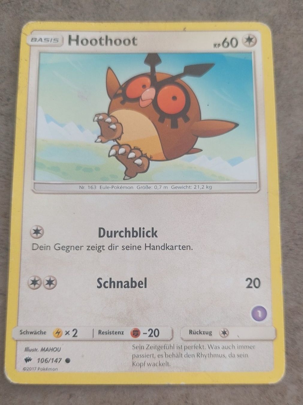 Pokémon Carte collezionabili: Pokemonkarte Hoothoot – Usato da Erlinsbach venduto da pfunky