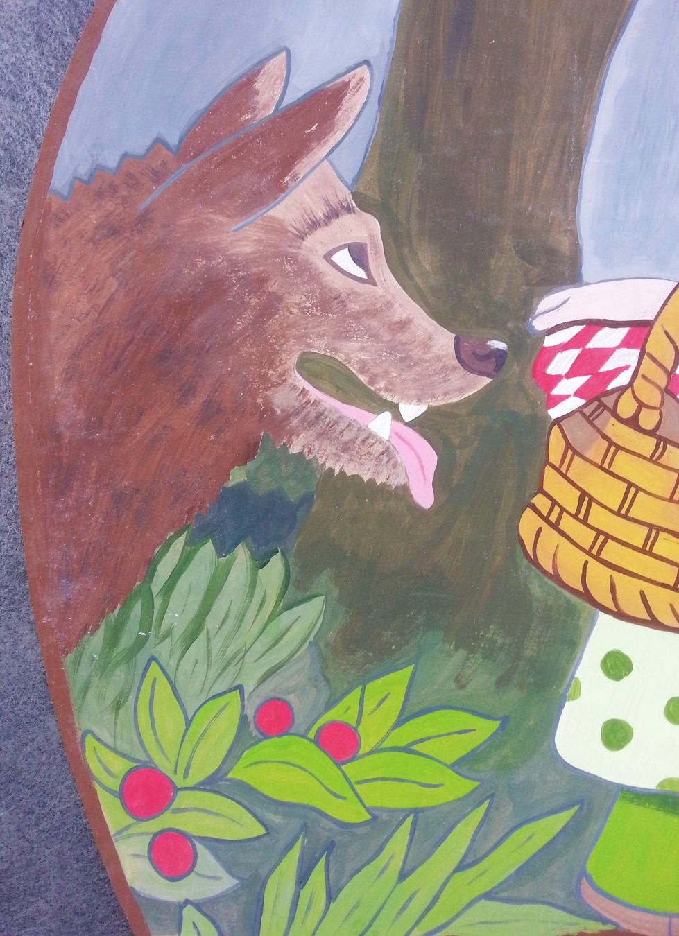 Dipinti: Gemälde Märchen: Rotkäppchen und der Wolf, um 2000 – Usato da Oberriet SG venduto da ganesh435 2