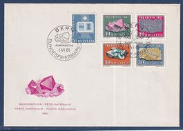 FDC Pro Patria 1961 - Minéraux / Mineralien
