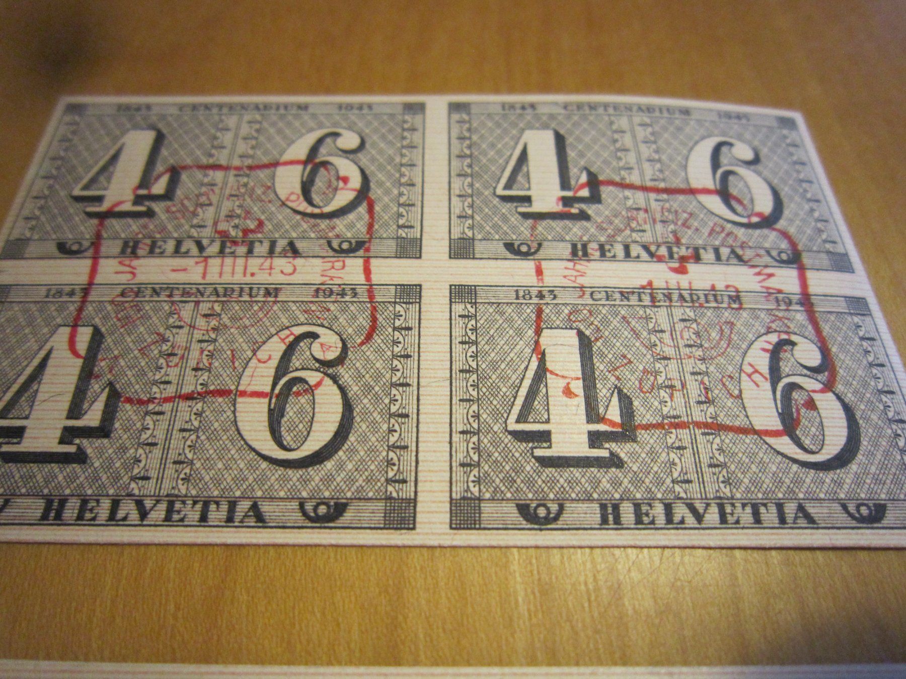 Tutti i francobolli: 1943 Block Ausschnitte 4er Block postfrisch und ET Stempel – Usato da Giubiasco venduto da sal_9j6w 1