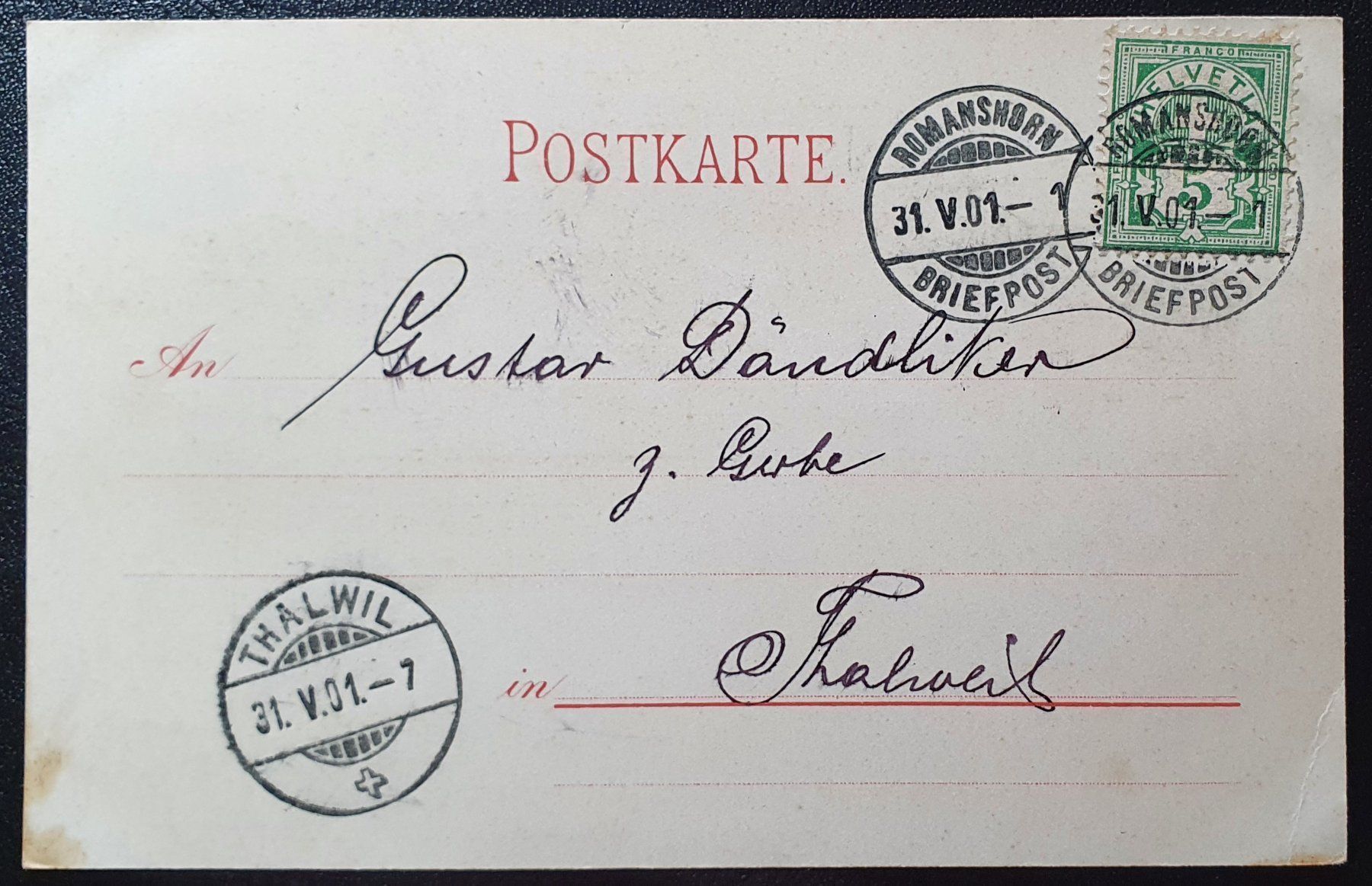 Cartoline postali: Romanshorn 1901 – Usato da Kreuzlingen venduto da Rschweiz1 1