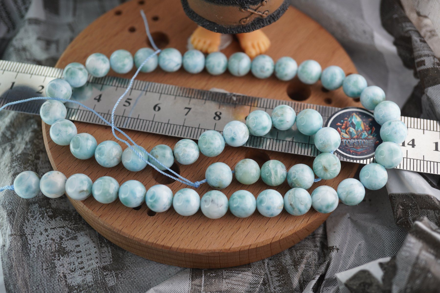 Mineralien & Heilsteine: Larimar  8mm  Kugel Strang  39cm    Top – Neu und originalverpackt aus Eschenbach SG von topstone