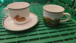 2 tazzine caffé e 1 piattino Villeroy & Boch "Design naïf"