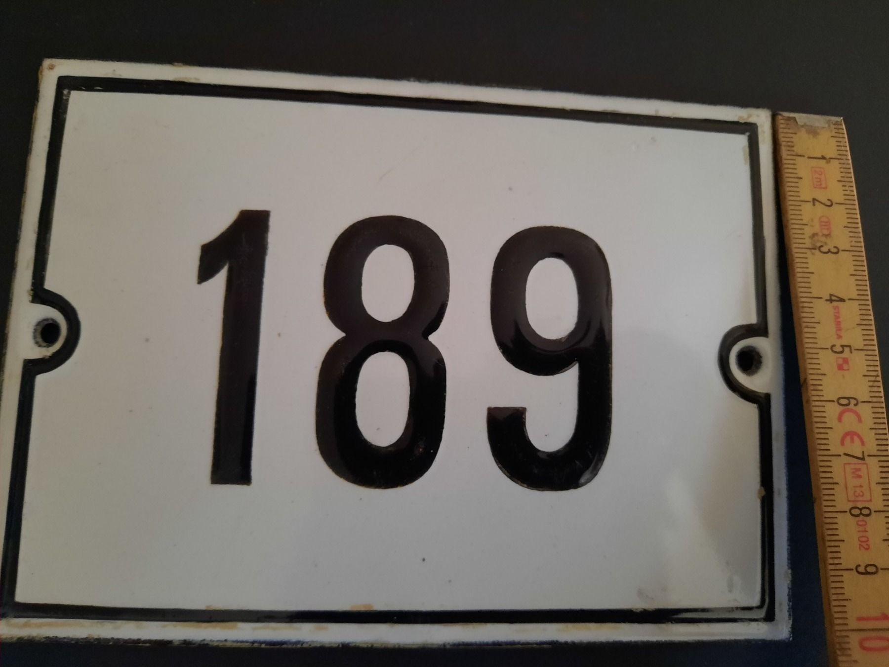 Insegne: Placca smaltata numero civico 189 – Usato da Biasca venduto da Old_6blh 1
