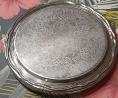 Sous plat, Plateau de service vintage, argenté