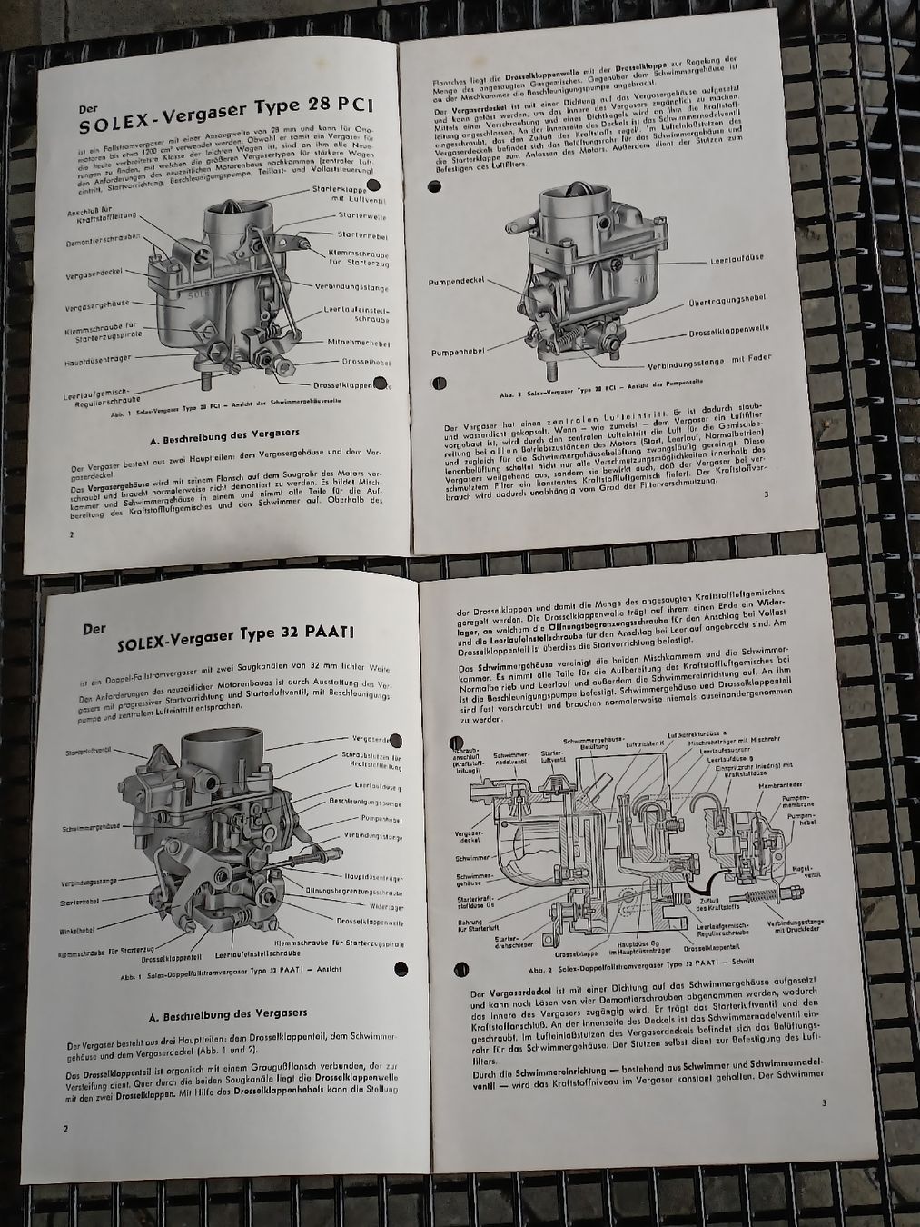 Solex Parti ricambio per ciclomotori: Anleitung SOLEX Vergaser Fallstrom - Doppelfallstromvergaser – Usato da Brugg AG venduto da Ente015 1