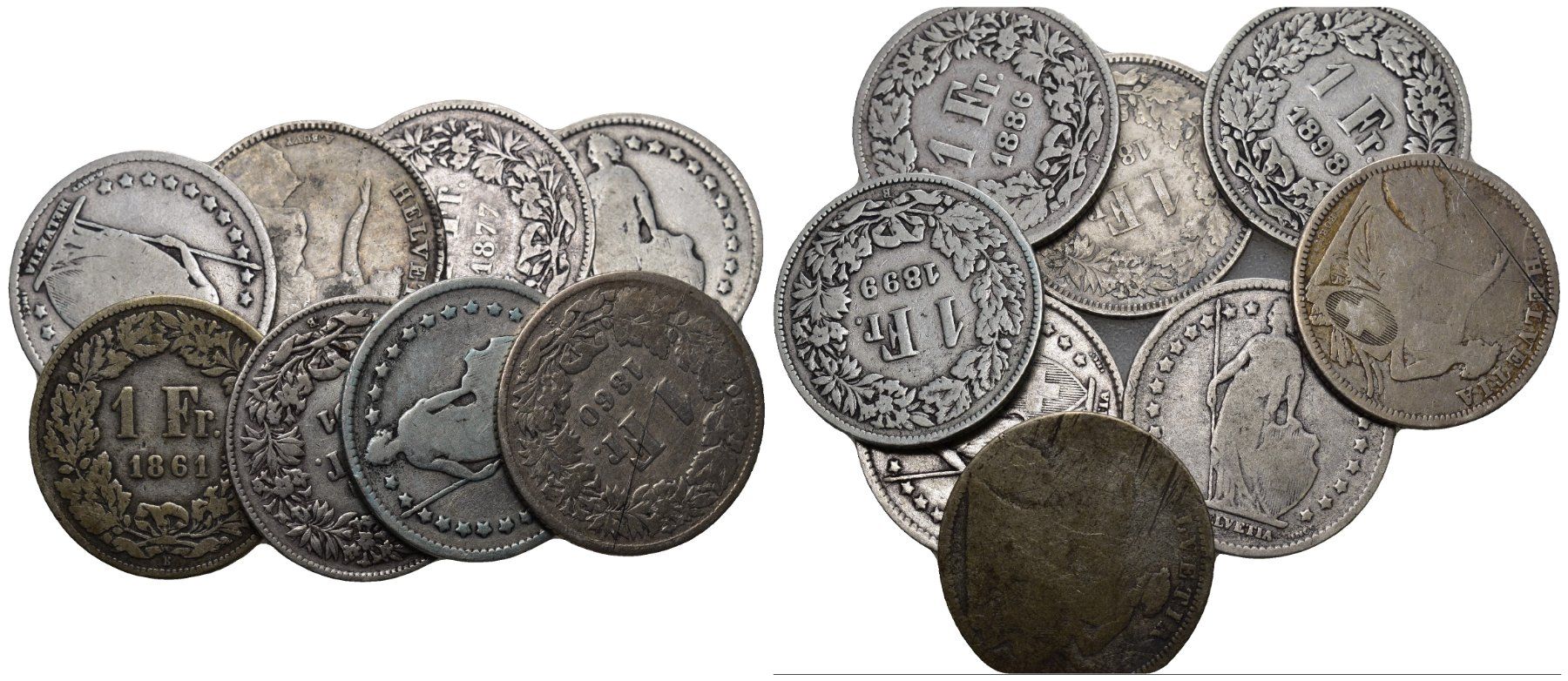 Tutti le monete: 1 Franken Lot – Usato da Bern venduto da numismatictops