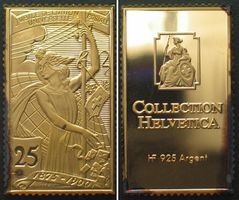 COLLECTION HELVETICA 25 Jahre Weltpostverein 1900 Silberbarr
