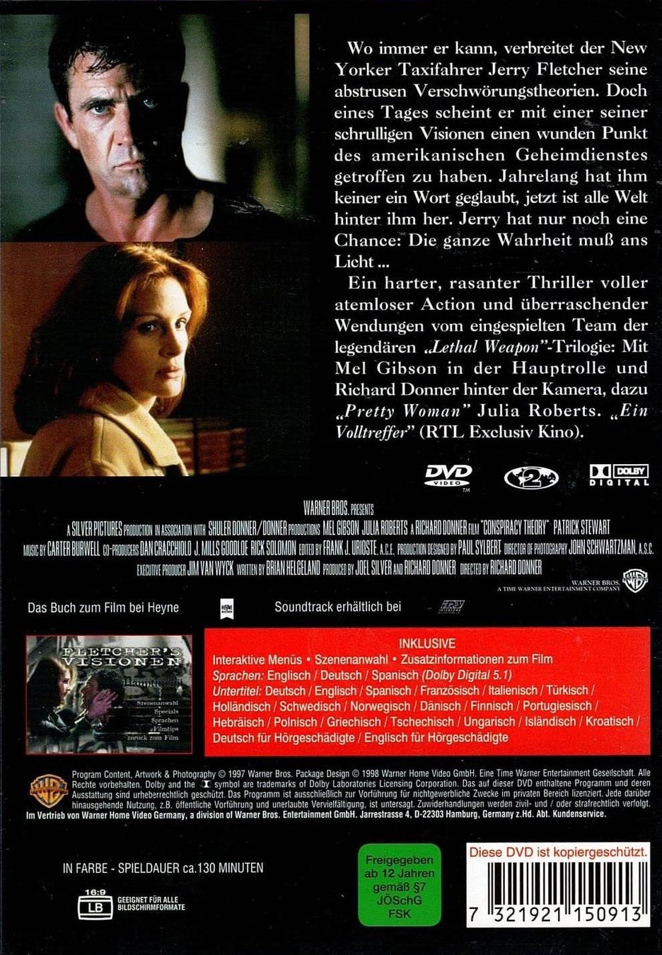Alle DVDs: Fletcher's Visionen - Conspiracy Theory, DVD 1997 12+ – Gebraucht aus Schaan von morebooks 1