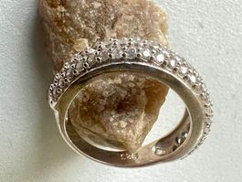 Silber Ring 925 Pavé -  Zirkonia - Meisterpunze -  Gr 55