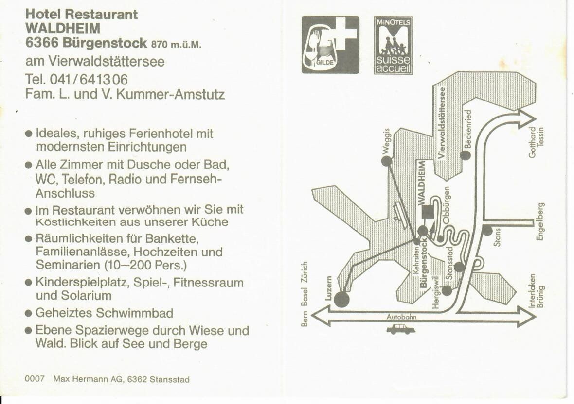 Cartoline postali: Hotel Waldheim Bürgenstock – Usato da Hochdorf venduto da Ziegel-16 1