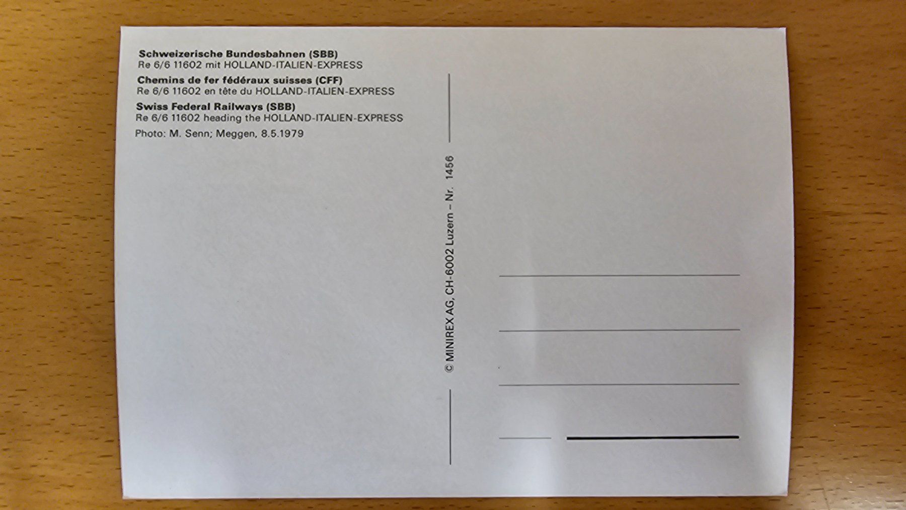 Cartoline postali: Postkarte SBB Re 6/6 11602 – Nuovo (secondo la descrizione) da Matten venduto da MEFEZ 1