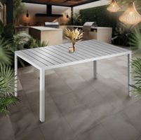 Aluminium Gartentisch Bianca höhenverstellbare Füsse 150x90