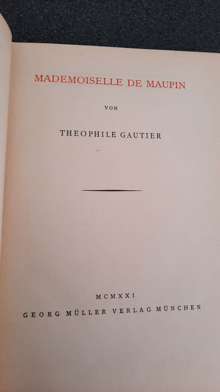 Libri: MADEMOISELLE DE MAUPIN – Usato da zürich venduto da gabab 2