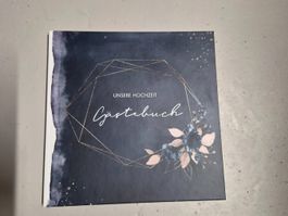Gästebuch Hochzeit blau gold NEU