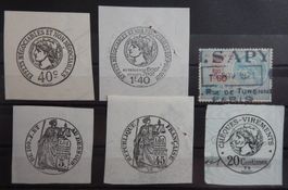 Frankreich Gebührenmarken Lot mit alten Werten I