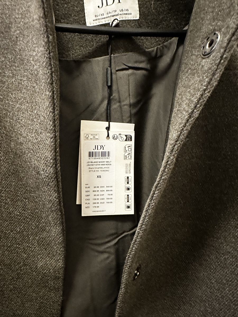JDY Vestes:  JDY BLAKE SHORT BELT JACKET – Neuf avec emballage d'origine à Carouge GE par cytoplan 1
