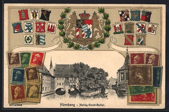 Cartoline postali: Passepartout-Präge-AK Nürnberg, Heilig – Usato da Berlin venduto da bartko-reher