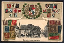 Passepartout-Präge-AK Nürnberg, Heilig